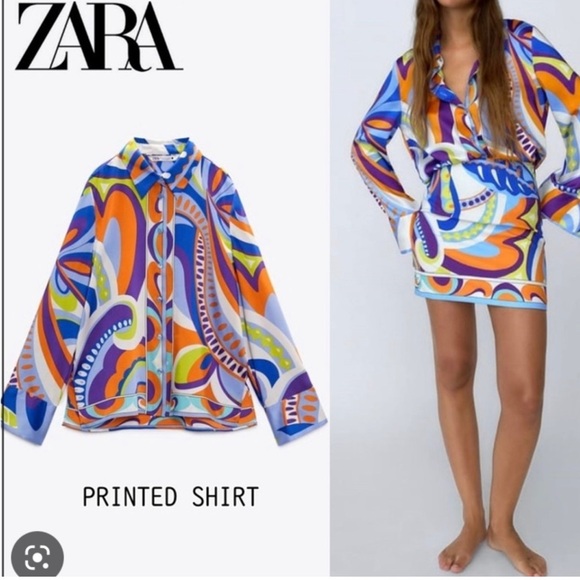 LAST ONE ❗️NWT ZARA BLOGGER FAVE GEOMETRIC BLOUSE - Picture 7 of 12